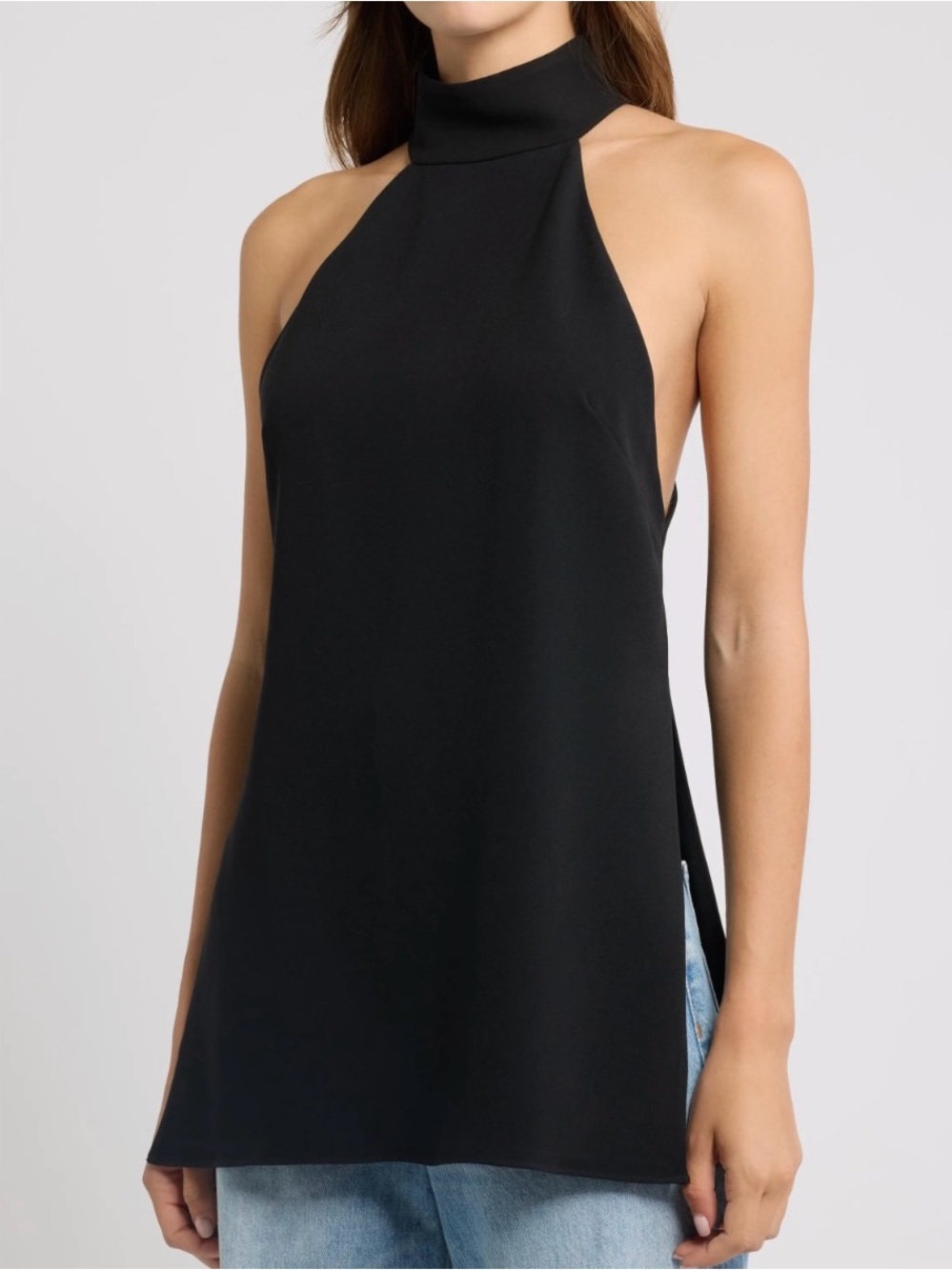NWT Reformation Niva High Neck Top in Black
